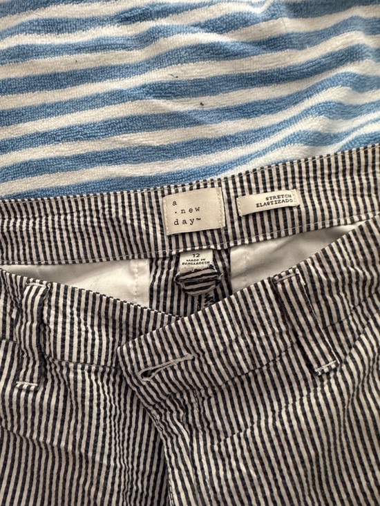 a new day Pants - a new day navy & White Striped Seersucker Shorts